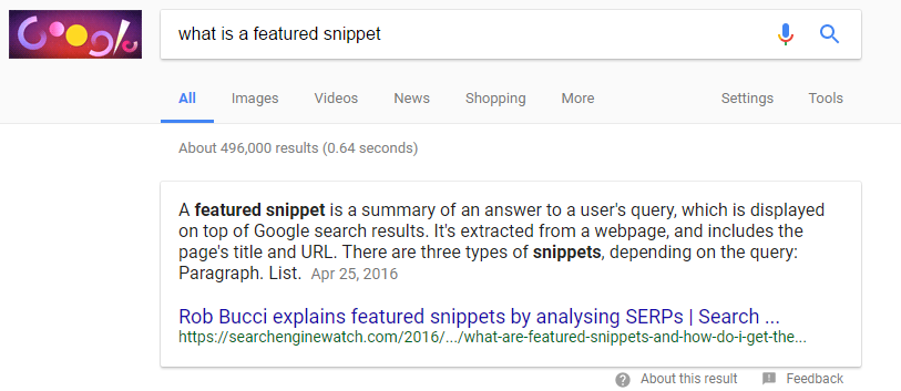 Featured snippet 2